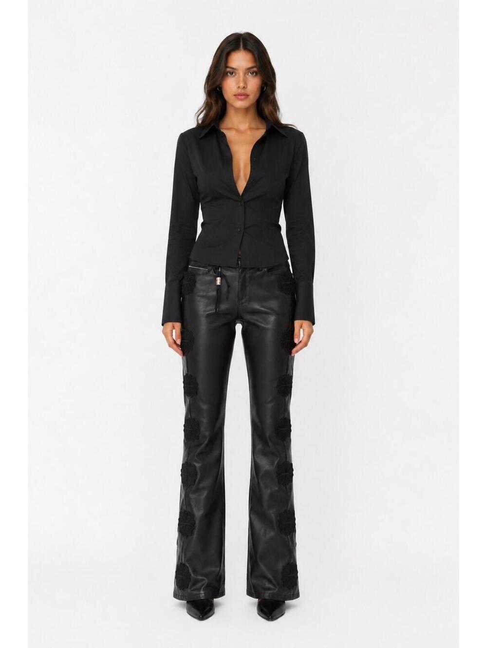 Cult of Individuality Women Lenny Bootcut Jeans 36x32 Black